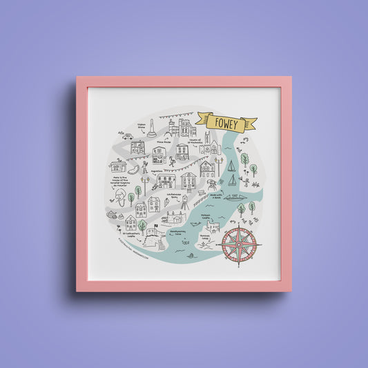Fowey map print