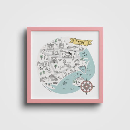 Penzance map print