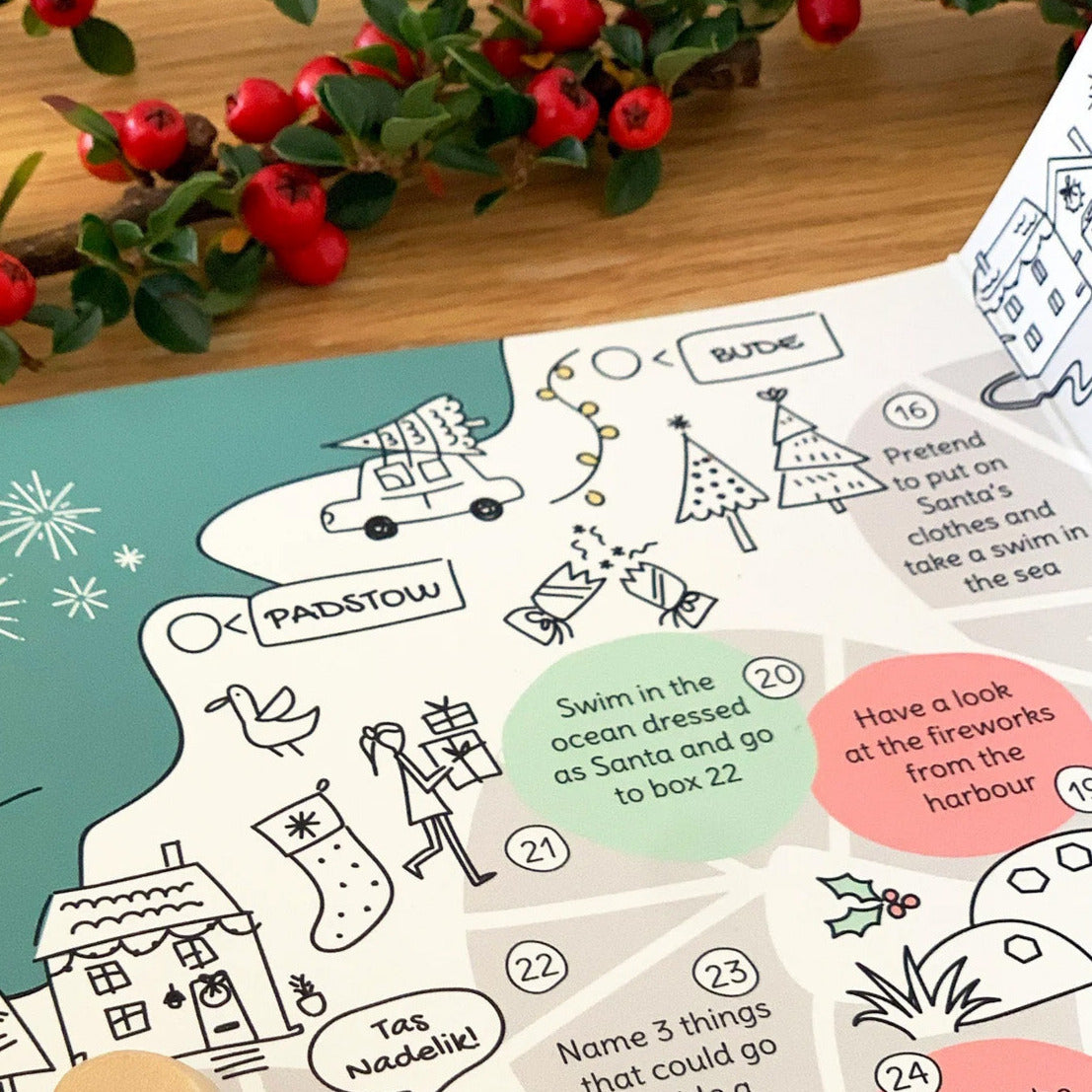 Cornwall Christmas board game detail