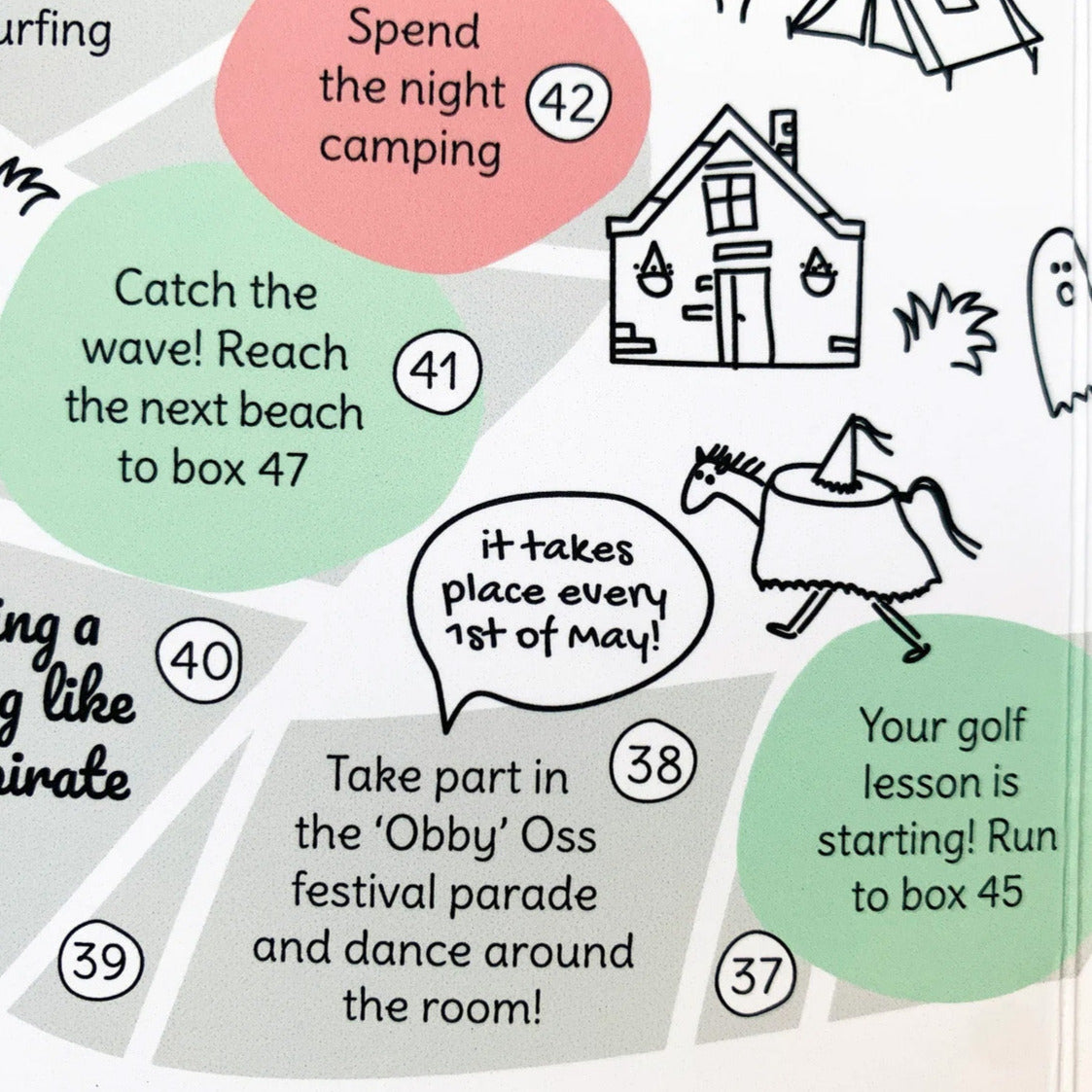 Padstow board game detail Obby Oss