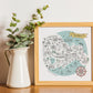 Falmouth map print in frame