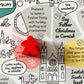 Cornwall Christmas board game detail with red wooden mark. Featuring Truro Cathedral.